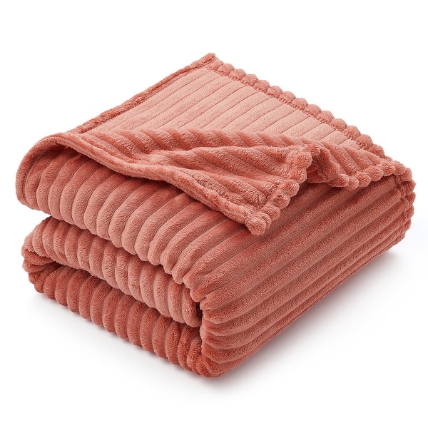 Soft Cut Plush Fleece Lightweight King Size Blanket 90" x 108" Bed